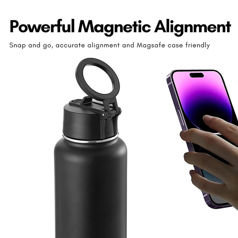 Magnetic Insulated Phone Holder Water Bottle