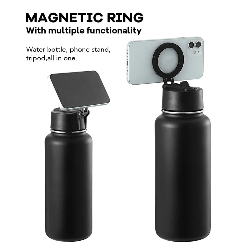 Magnetic Insulated Phone Holder Water Bottle