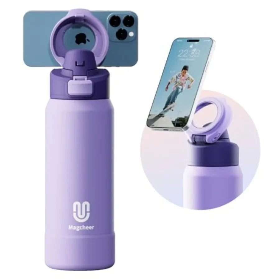 Magnetic Phone Holder Water Bottle
