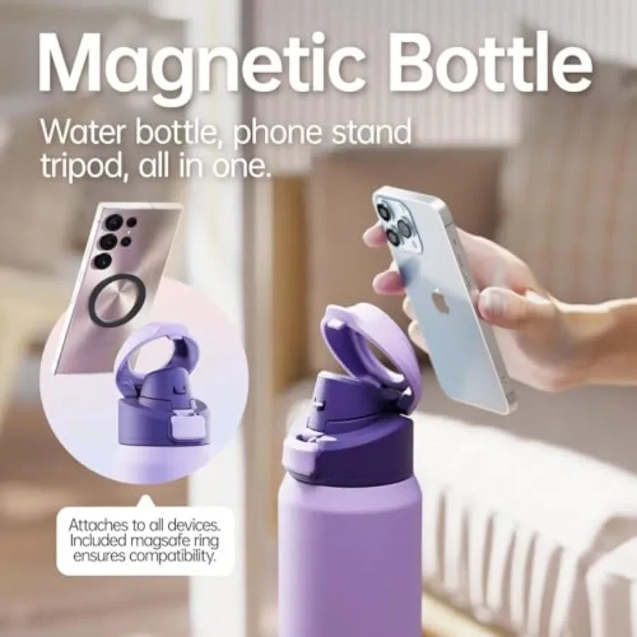 Magnetic Phone Holder Water Bottle