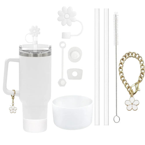 Decorative Straw Charm Cup Accessory Set